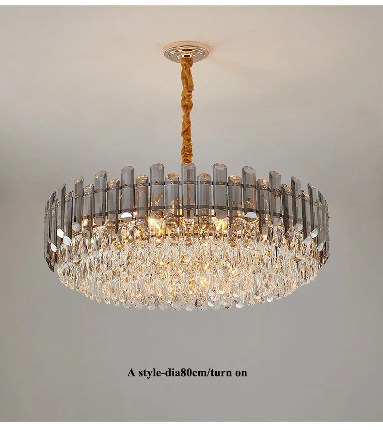 Lustres de plafond pour salon, grand éclairage en cristal doré de luxe, lampe suspendue pour salle à manger, chambre à coucher, îlot de lumière, plafond intérieur RBFIBRE