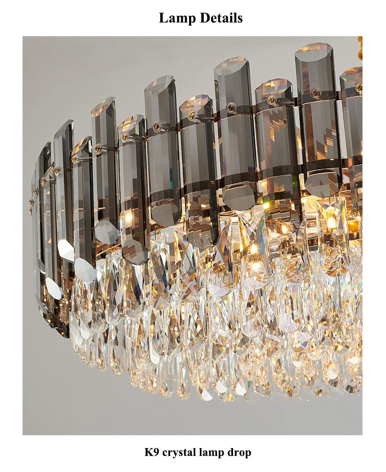 Lustres de plafond pour salon, grand éclairage en cristal doré de luxe, lampe suspendue pour salle à manger, chambre à coucher, îlot de lumière, plafond intérieur RBFIBRE