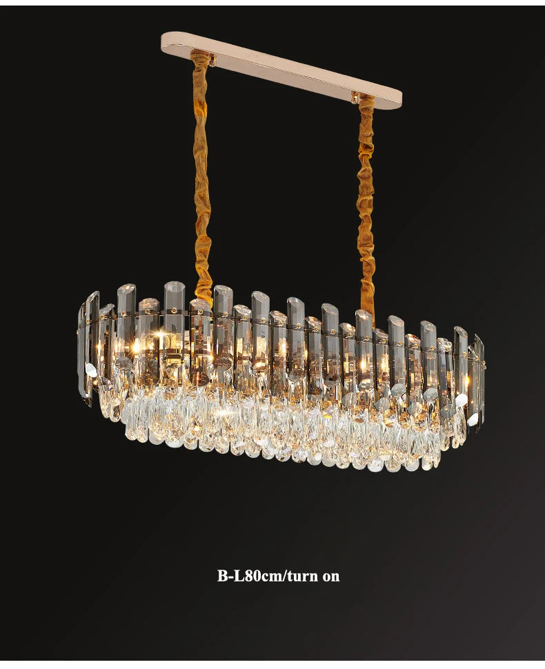 Lustres de plafond pour salon, grand éclairage en cristal doré de luxe, lampe suspendue pour salle à manger, chambre à coucher, îlot de lumière, plafond intérieur RBFIBRE