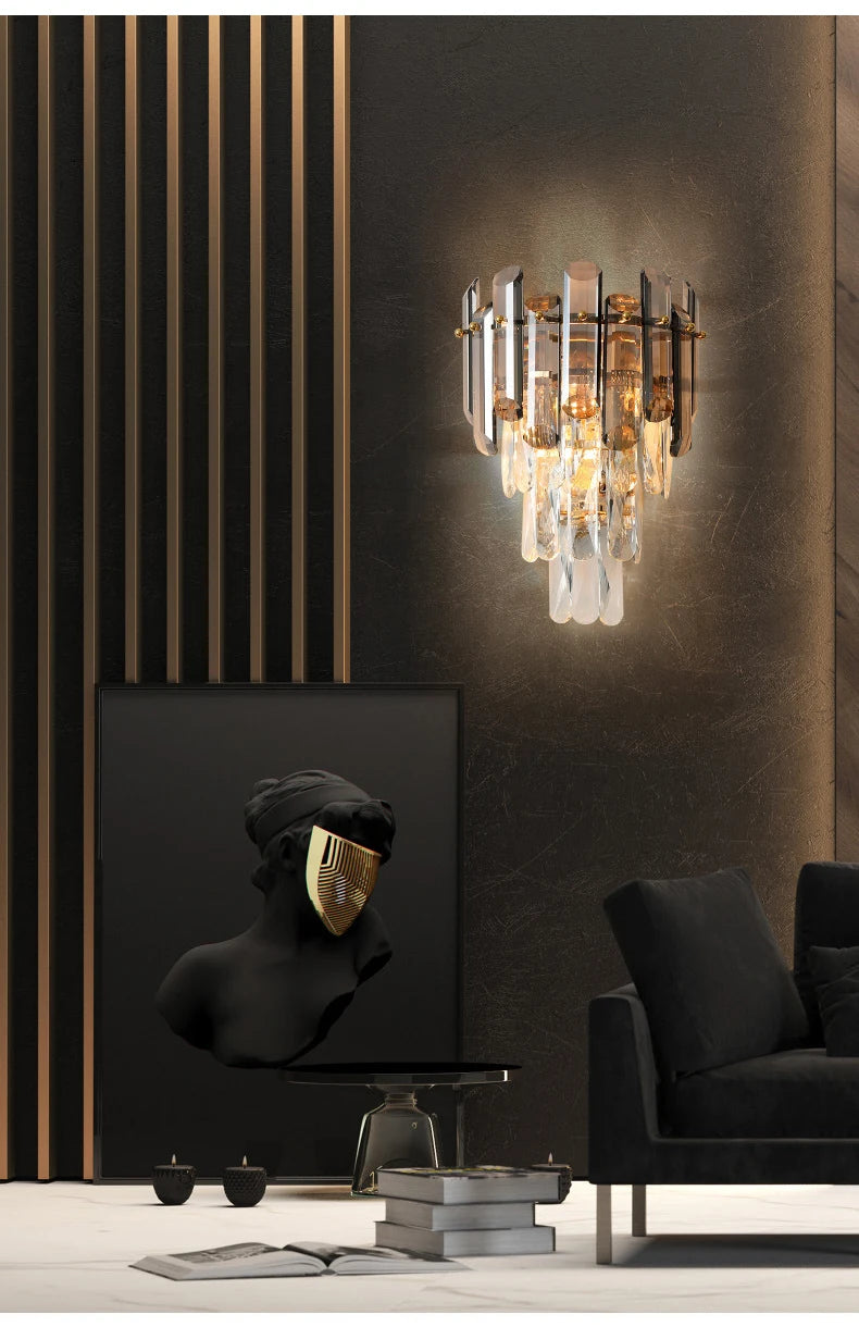 Lustres de plafond pour salon, grand éclairage en cristal doré de luxe, lampe suspendue pour salle à manger, chambre à coucher, îlot de lumière, plafond intérieur RBFIBRE