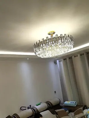 Lustres de plafond pour salon, grand éclairage en cristal doré de luxe, lampe suspendue pour salle à manger, chambre à coucher, îlot de lumière, plafond intérieur RBFIBRE