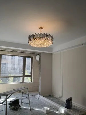 Lustres de plafond pour salon, grand éclairage en cristal doré de luxe, lampe suspendue pour salle à manger, chambre à coucher, îlot de lumière, plafond intérieur RBFIBRE