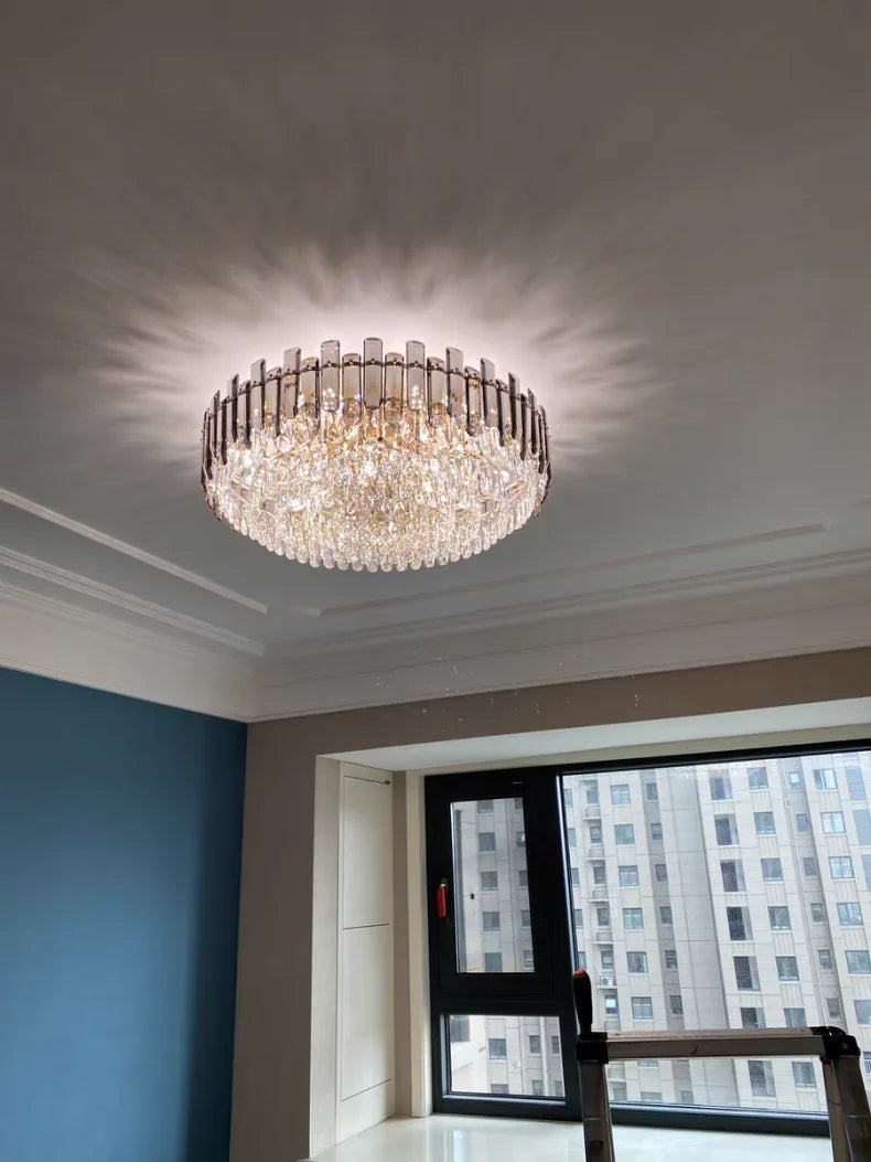 Lustres de plafond pour salon, grand éclairage en cristal doré de luxe, lampe suspendue pour salle à manger, chambre à coucher, îlot de lumière, plafond intérieur RBFIBRE