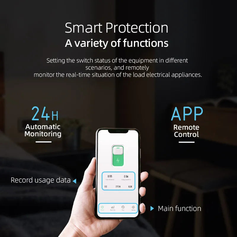 Interrupteur de disjoncteur intelligent Tuya Wifi avec mesure 63A1P Rail Din télécommande Smart Home Smart Life App Module de minuterie TONGOU RBFIBRE