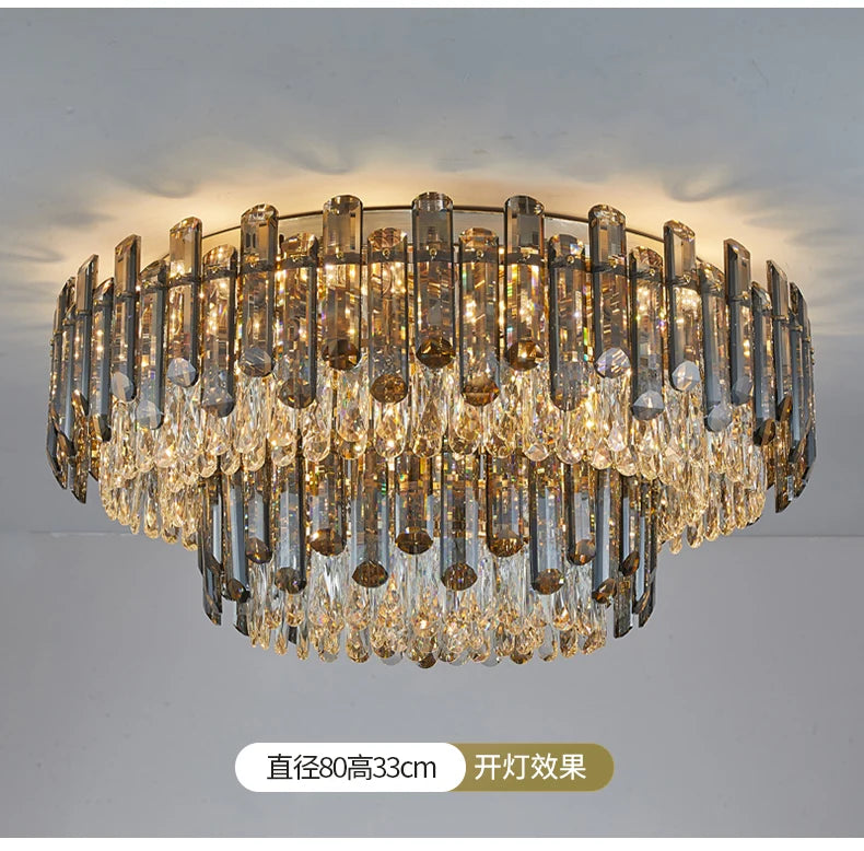 Lustres de plafond pour salon, grand éclairage en cristal doré de luxe, lampe suspendue pour salle à manger, chambre à coucher, îlot de lumière, plafond intérieur RBFIBRE