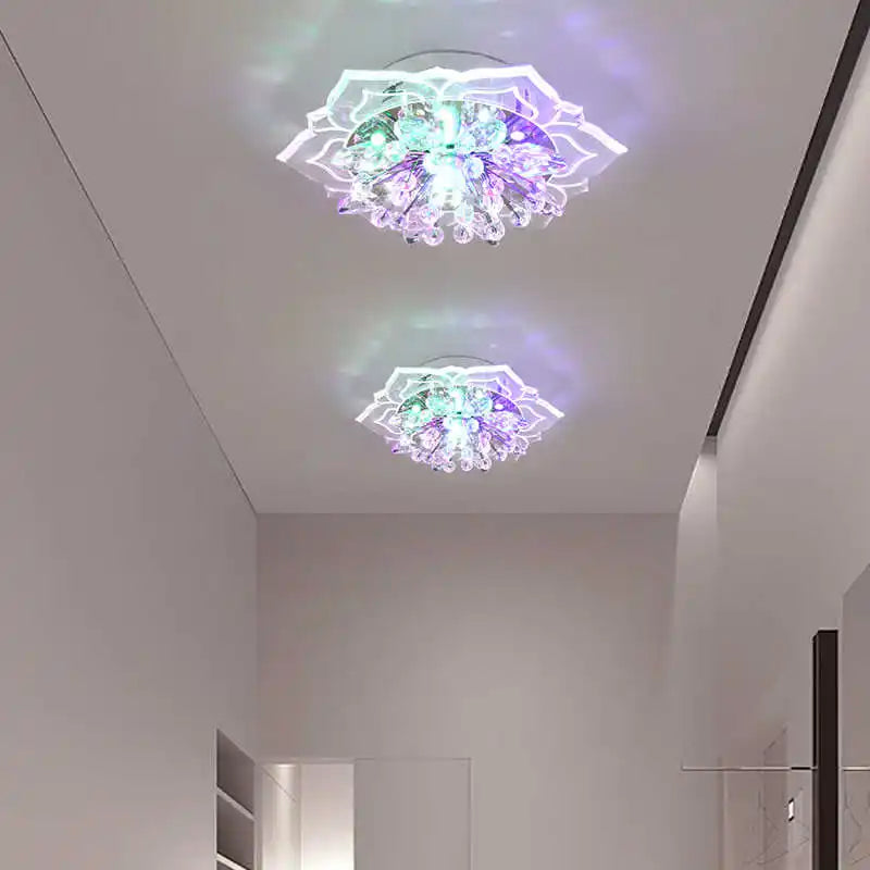 Plafonnier LED créatif en cristal à fleurs, lampe suspendue pour chambre à coucher, couloir, salon, cuisine, décoration RBFIBRE