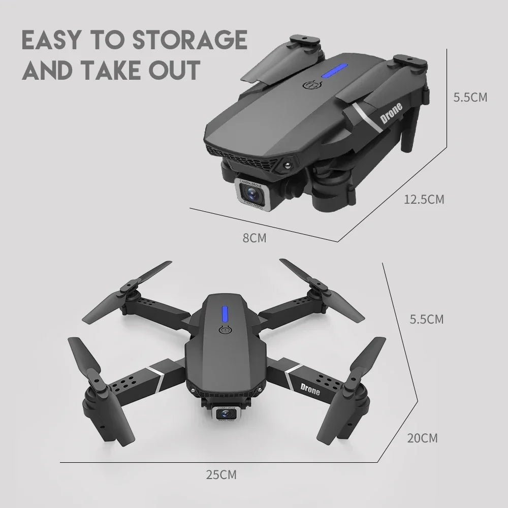 Xiaomi E88Pro RC Drone 4K Professinal With 1080P Wide Angle HD Camera Foldable Helicopter WIFI FPV Height Hold Gift Toy 2024 - RBFIBRE