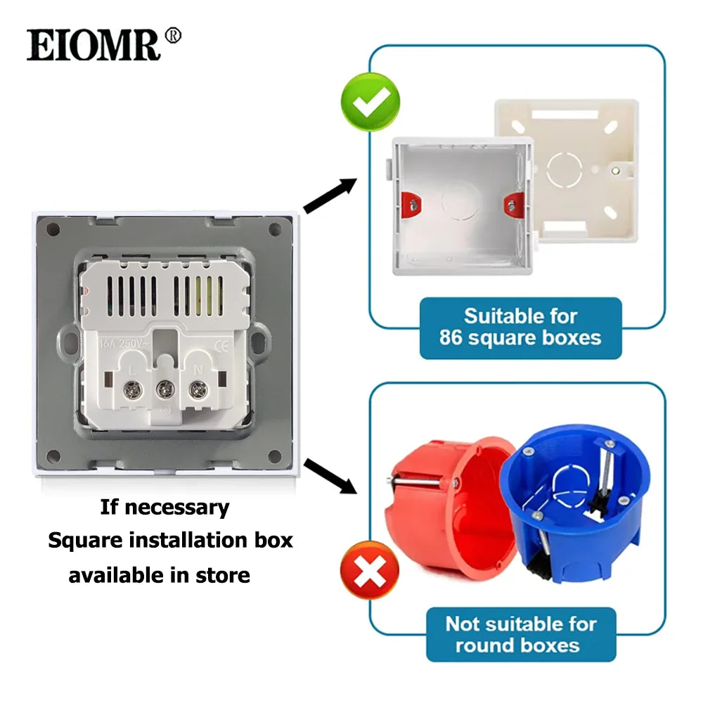 prise de courant ue avec chargement de Type C pour la maison, 5V, 2a, Port de charge Intelligent RBFIBRE