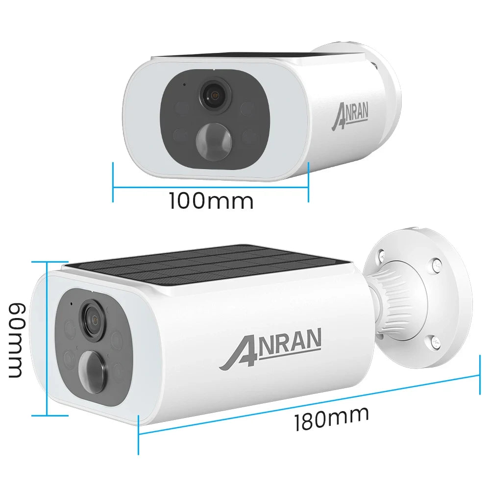 ANRAN 2K Solar Security Camera 3MP Outdoor Wireless 2.4G WIFI Camera Battery Camera Floodlight Color Night Vision Can't Add NVR - RBFIBRE