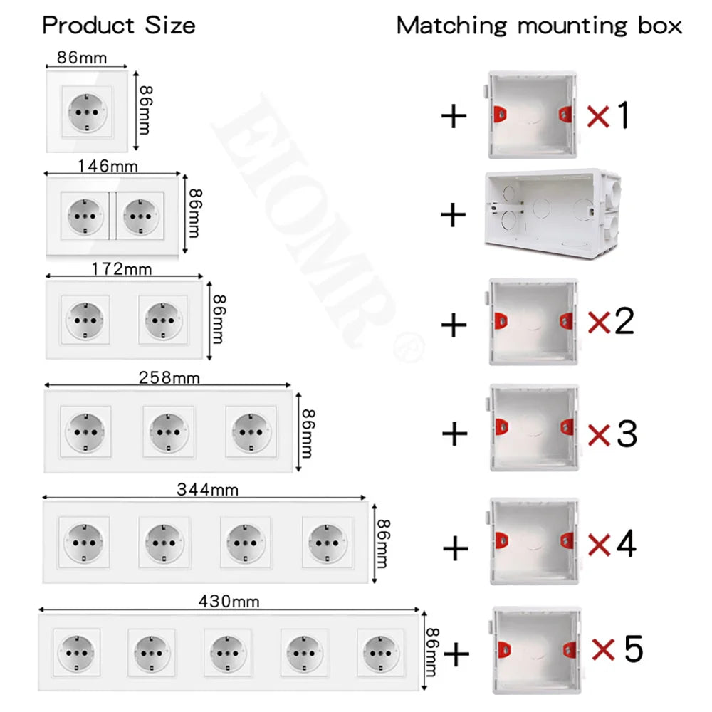 prise de courant ue avec chargement de Type C pour la maison, 5V, 2a, Port de charge Intelligent RBFIBRE