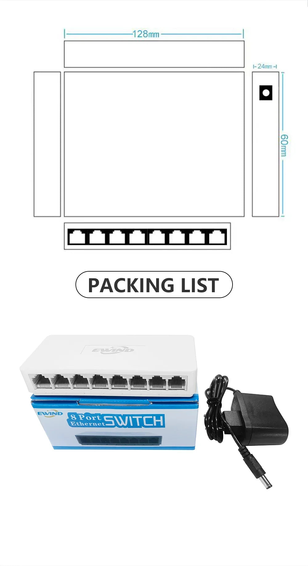 10/100/1000Mbps Ethernet Switch 5/8 Ports RBFIBRE