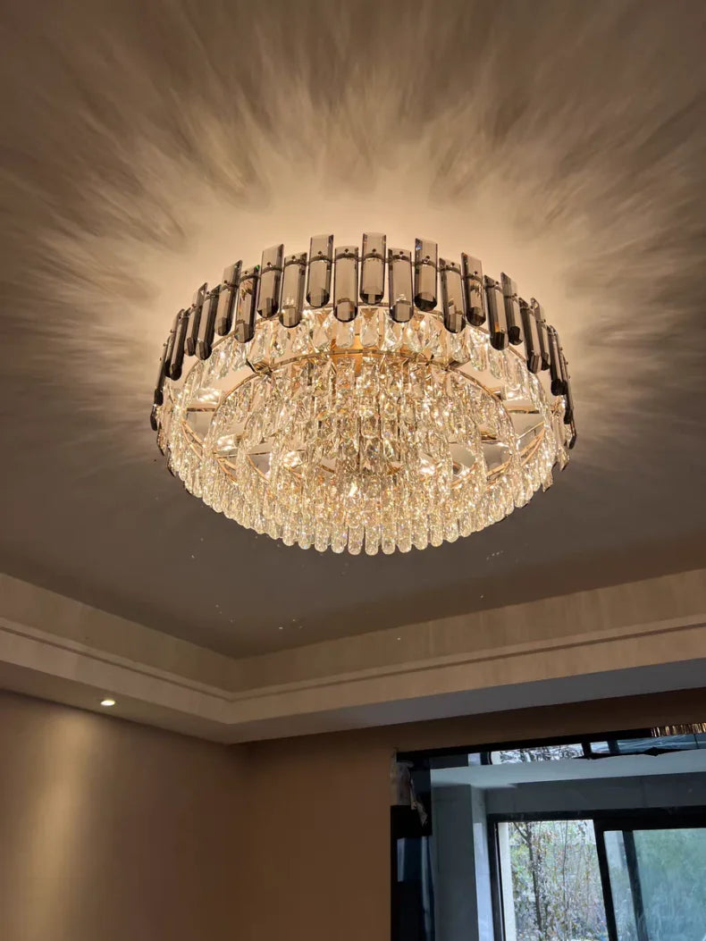 Lustres de plafond pour salon, grand éclairage en cristal doré de luxe, lampe suspendue pour salle à manger, chambre à coucher, îlot de lumière, plafond intérieur RBFIBRE