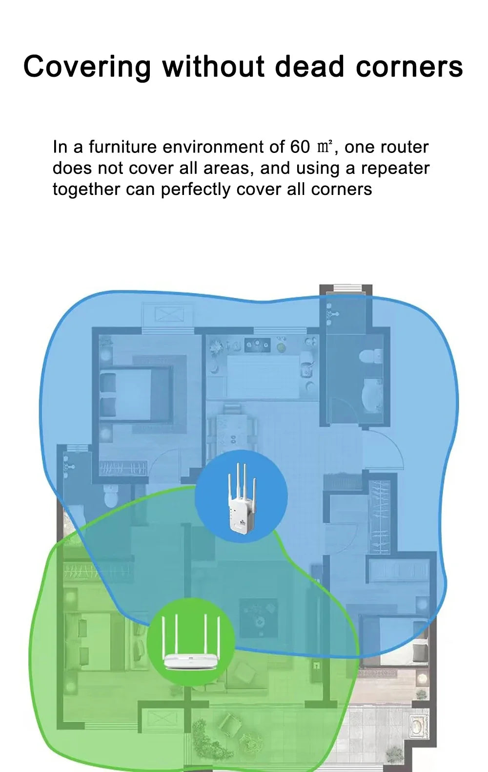 1200Mbps WiFi Repeater Wireless Extender WiFi Booster 5G RBFIBRE