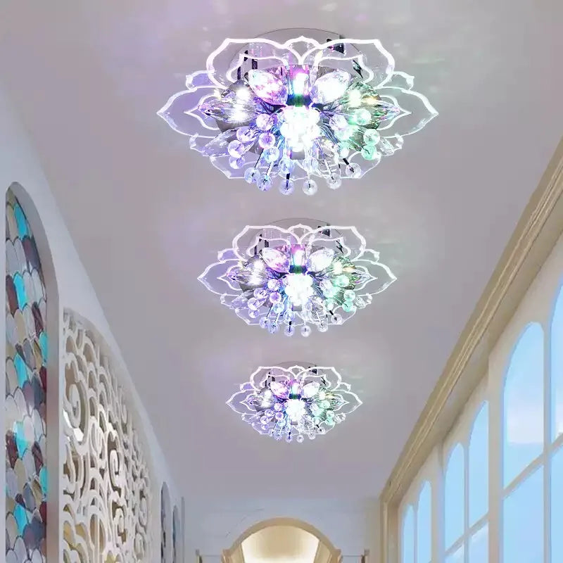 Plafonnier LED créatif en cristal à fleurs, lampe suspendue pour chambre à coucher, couloir, salon, cuisine, décoration RBFIBRE