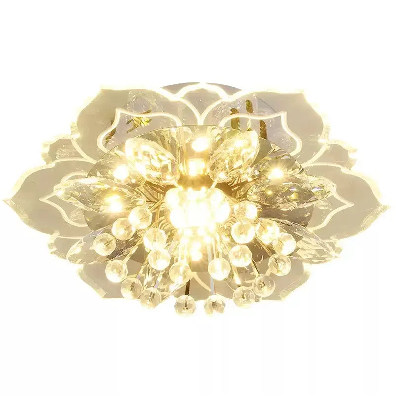 Plafonnier LED créatif en cristal à fleurs, lampe suspendue pour chambre à coucher, couloir, salon, cuisine, décoration RBFIBRE