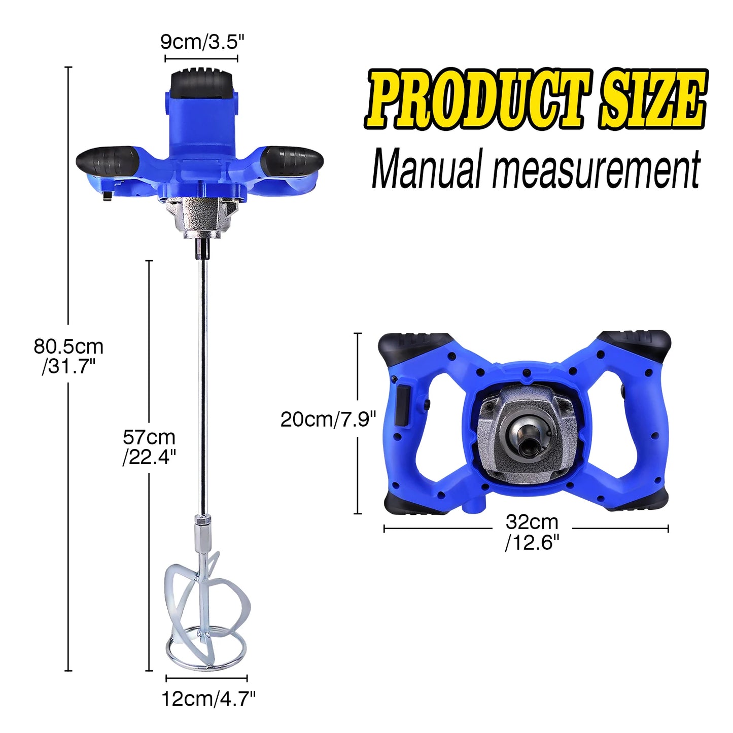 Mixer Machine Paddle Mixer, 1700 U/min Electric Power Plaster Mixer, 6 Speed Adjustable Paint Mixer Tool RBFIBRE