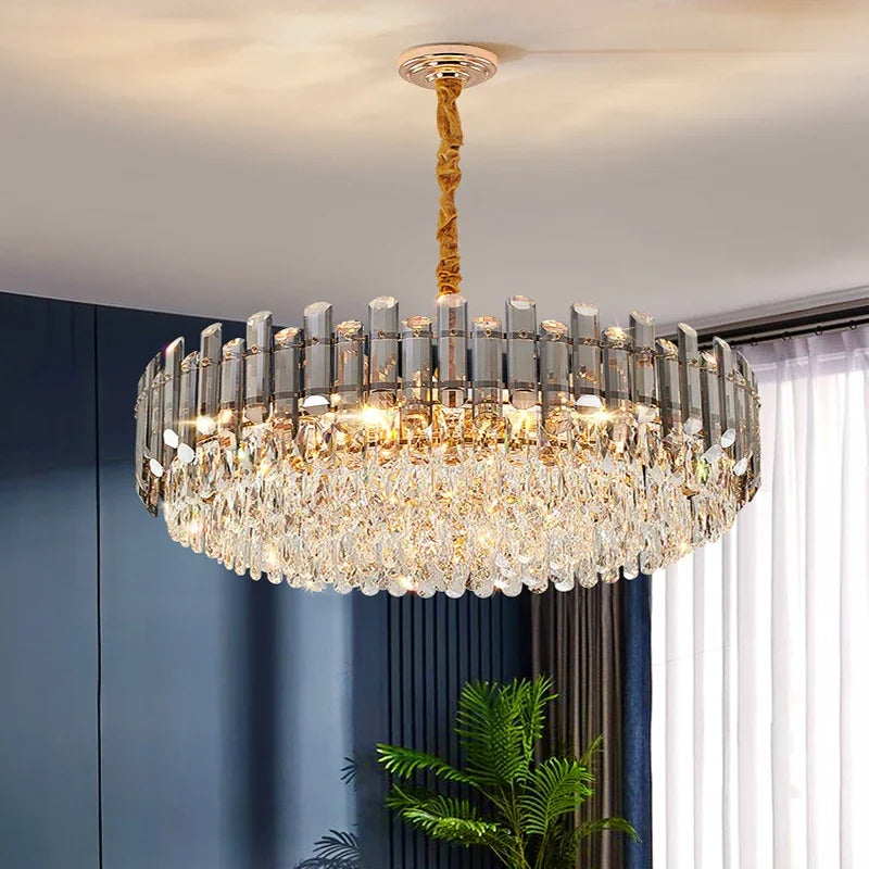 Lustres de plafond pour salon, grand éclairage en cristal doré de luxe, lampe suspendue pour salle à manger, chambre à coucher, îlot de lumière, plafond intérieur RBFIBRE